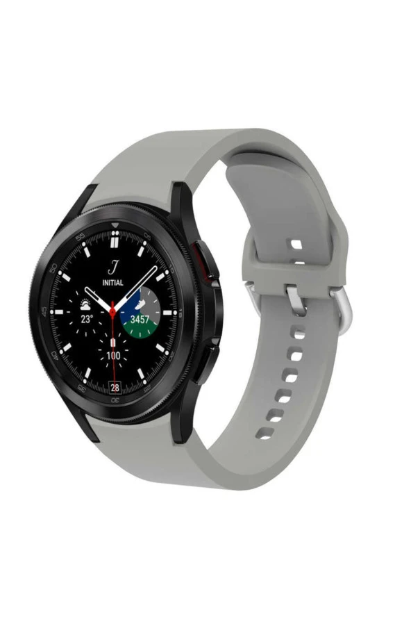 Galaxy Watch 5 Pro Ile Uyumlu 10 Kademeli Colorfull Esnek Spor Silikon Kordon Gri - Resim 5