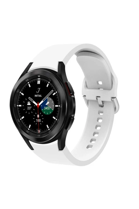 Galaxy Watch 5 Pro Ile Uyumlu 10 Kademeli Colorfull Esnek Spor Silikon Kordon Beyaz - Resim 5