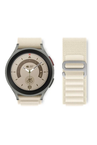 Galaxy Watch Active 2 Ile Uyumlu 44mm Kordon Kumaş Kaliteli Yedek Saat Kordonu Çift Katmanlı Kayış - Resim 2