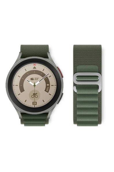 Galaxy Watch Active 2 Ile Uyumlu 42mm Kordon Kumaş Kaliteli Yedek Saat Kordonu Çift Katmanlı Kayış - 6
