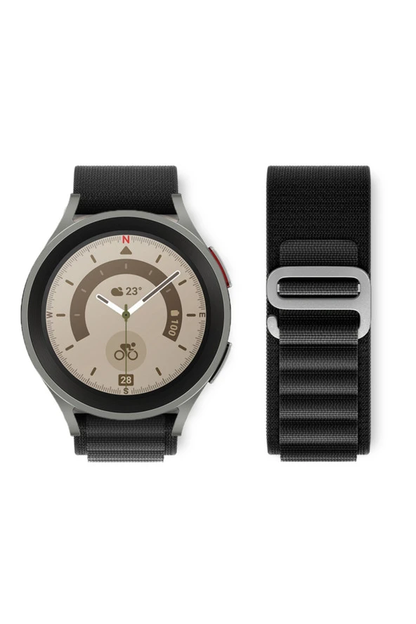 Galaxy Watch Active 2 Ile Uyumlu 42mm Kordon Kumaş Kaliteli Yedek Saat Kordonu Çift Katmanlı Kayış - 7