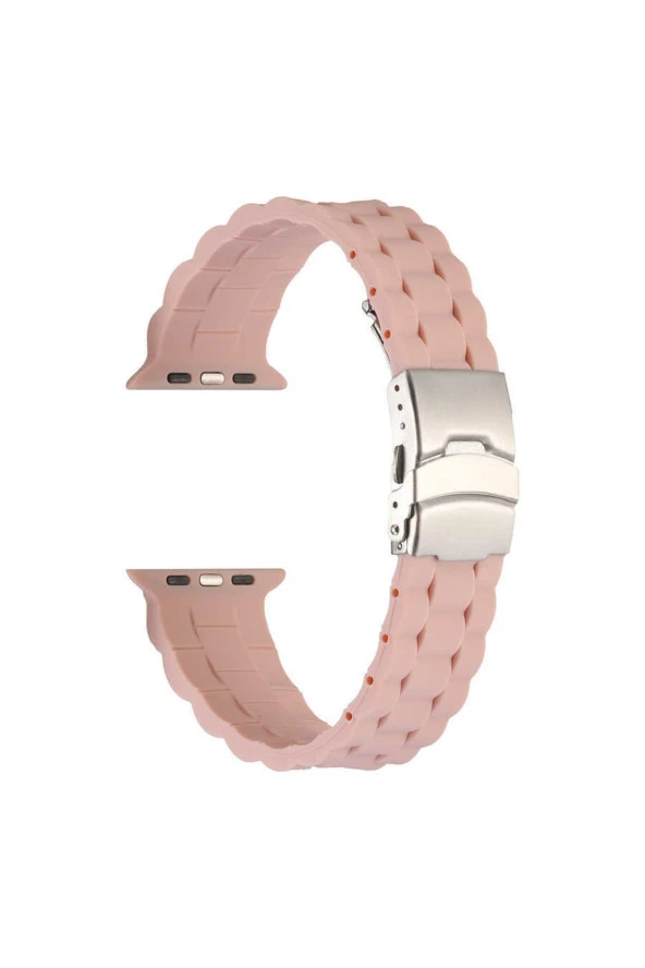 Apple Watch Ultra Ile Uyumlu Kordon 49mm Metal Toka Delikli Ayarlanabilir Panoply Silikon Kayış