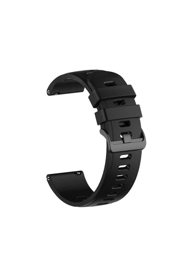 Amazfit Gtr 2e Ile Uyumlu Kordon (47mm) Solid Color Spor Kayış Termoplastik Ent Kaliteli Siyah