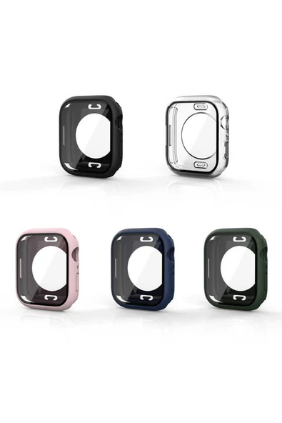 Apple Watch Ile Uyumlu 44mm 360 Derece Korumalı Kasa Ve Ekran Koruma Sempiternal Watch Gard Lacivert - Resim 2