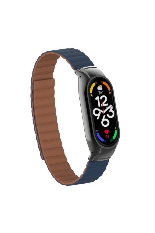 Xiaomi Mi Band 7 Ile Uyumlu Haller Kordon Mıknatıslı Şık Tasarım Kordon Saks Mavi ürün görseli