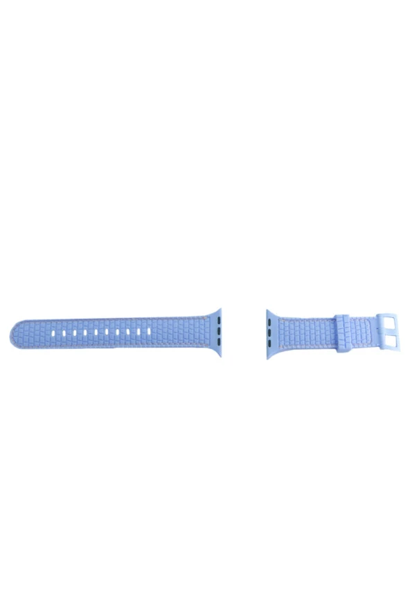 Apple Watch 4 Ile Uyumlu Delikli Vlahovic 38-40mm Dikişli Tokalı Kordon Lila - 2