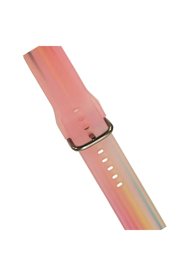 Xiaomi Mi Watch Color Ile Uyumlu Kayış Renkli Desenli Erstwhile Kordon Rainbow Pink - Resim 4
