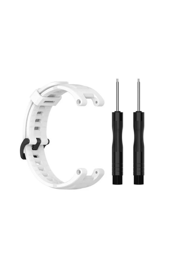 Amazfit T-rex Ile Uyumlu Solitude Spor Profesyonel Silikon Kordon Beyaz