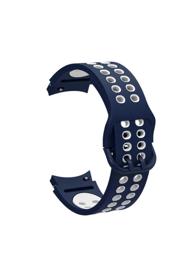 Galaxy Watch 4 Classic Ile Uyumlu 44mm Iki Kancalı Metal Tokalı Iridescent Kordon Mavi-beyaz ürün görseli