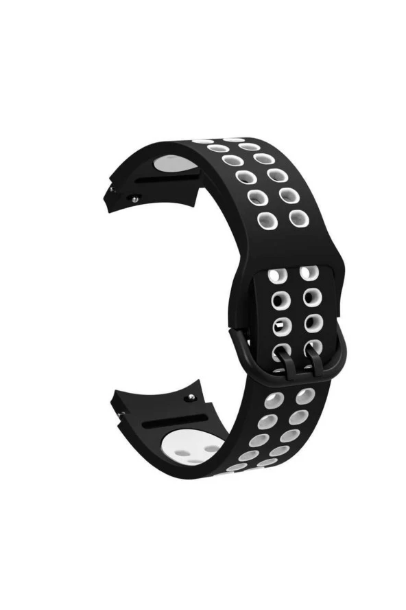 Galaxy Watch 4 Classic Ile Uyumlu 44mm Iki Kancalı Metal Tokalı Iridescent Kordon Siyah-beyaz ürün görseli