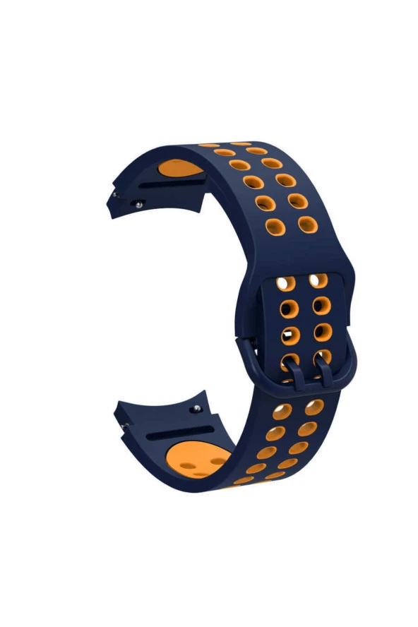 Galaxy Watch 4 Classic Ile Uyumlu 42mm Iki Kancalı Metal Tokalı Iridescent Kordon Mavi-sarı ürün görseli