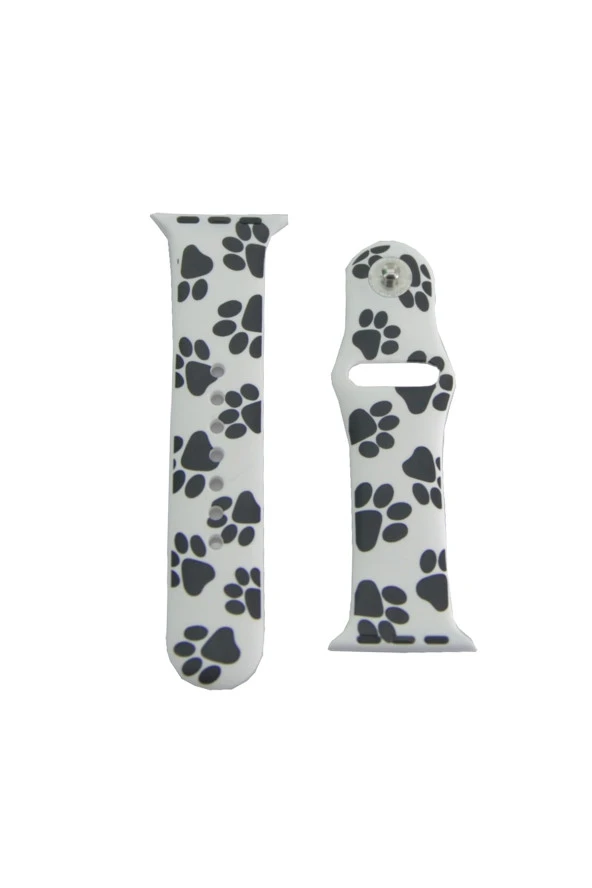 Watch 4 Ile Uyumlu Renkli White Black Cow Desenli 42-44mm Spor Kayış Kordon ürün görseli