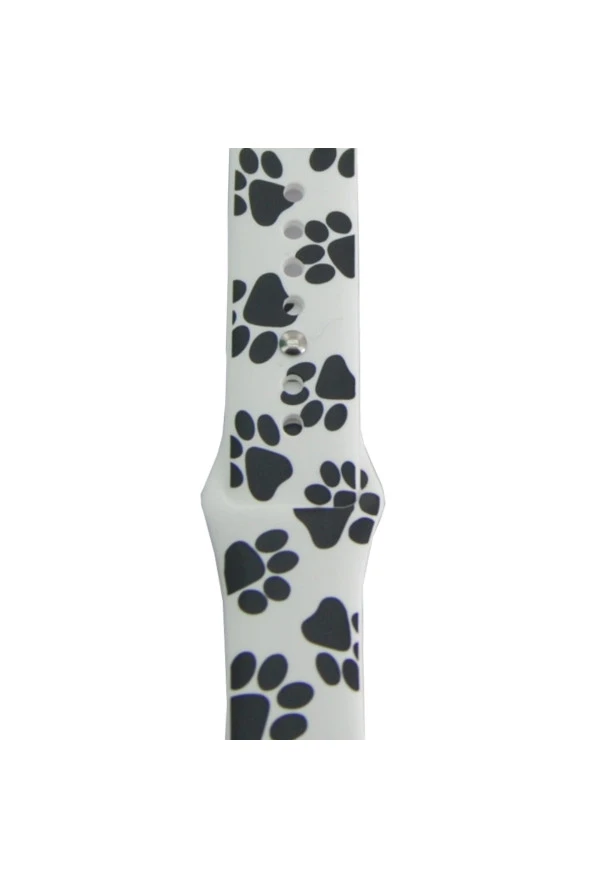 Watch 4 Ile Uyumlu Renkli White Black Cow Desenli 42-44mm Spor Kayış Kordon - Resim 2