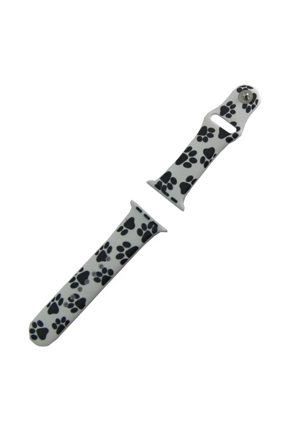 Watch 4 Ile Uyumlu Renkli White Black Cow Desenli 42-44mm Spor Kayış Kordon - Resim 3