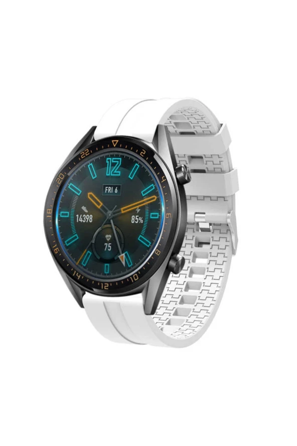 Huawei Watch Gt 3 Pro Ile Uyumlu 46mm Frontier Airlines 15 Kademeli Kayış Kordon Beyaz