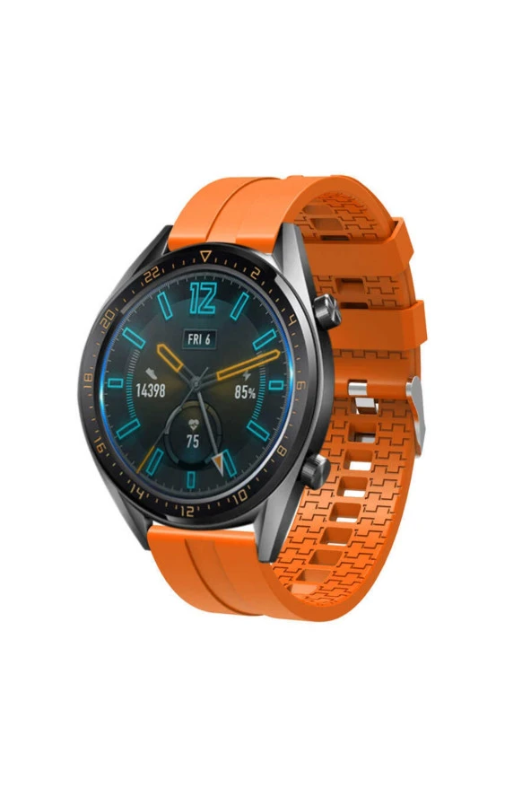 Huawei Watch Gt 3 Pro Ile Uyumlu 46mm Frontier Airlines 15 Kademeli Kayış Kordon Turuncu