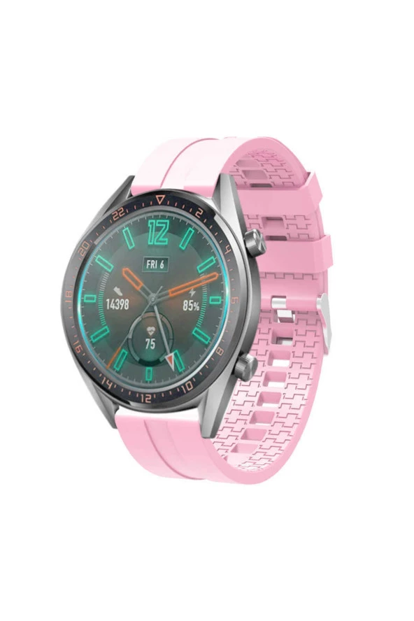Huawei Watch Gt 3 Pro Ile Uyumlu 46mm Frontier Airlines 15 Kademeli Kayış Kordon Pembe - Resim 5
