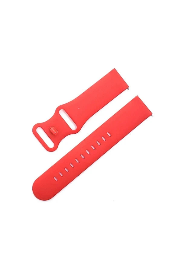 Apple Watch 6 Ile Uyumlu Kayış Yumuşak Çift Tokalı 38-40mm Termoplastik Kordon Kırmızı