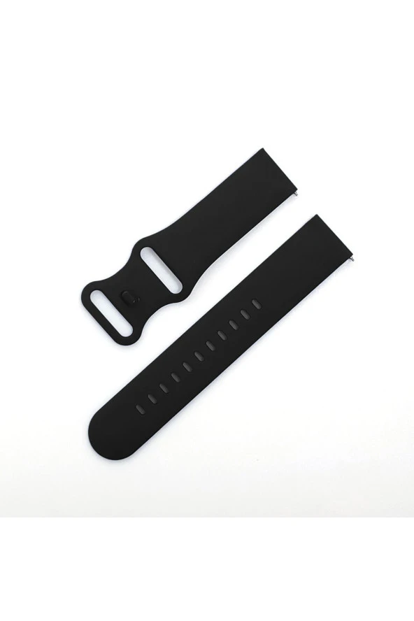 Apple Watch 5 Ile Uyumlu Kayış Yumuşak Çift Tokalı 42-44mm Termoplastik Kordon Siyah ürün görseli