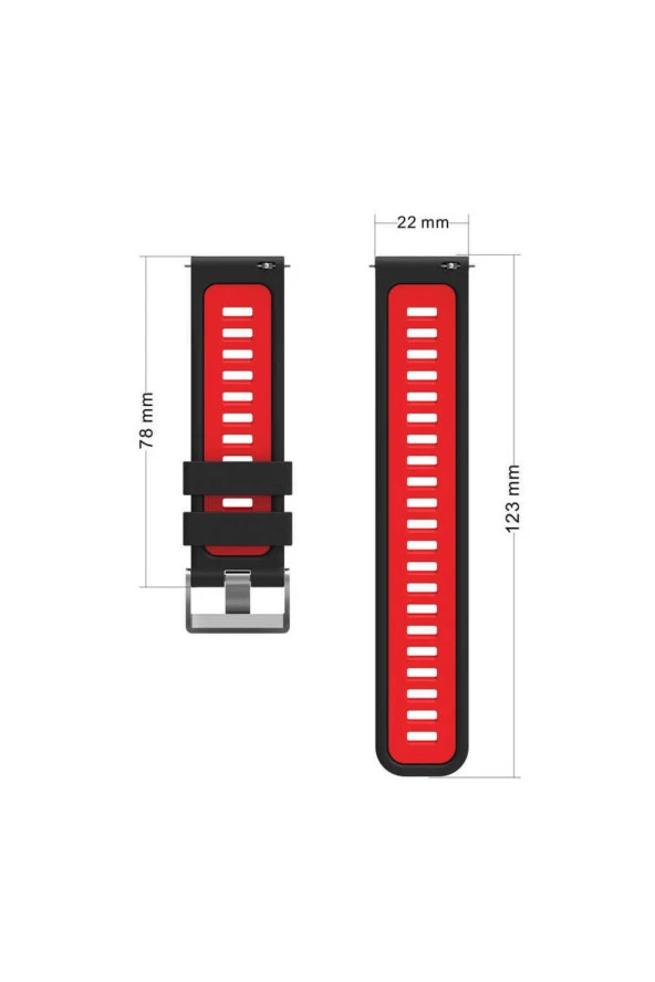 Haylou Solar Ls05 22mm Grealish Delikli Silikon Kordon Yeşil - Siyah - 2
