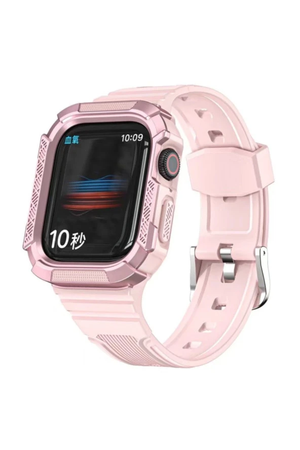 Apple Watch 6 Ile Uyumlu Double Protect 38-40mm Firmino Antishok Kordon Pembe