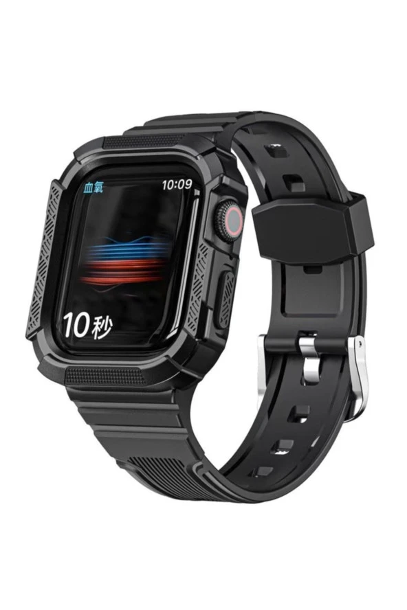 Apple Watch 5 Ile Uyumlu Double Protect 42-44mm Firmino Antishok Kordon Siyah