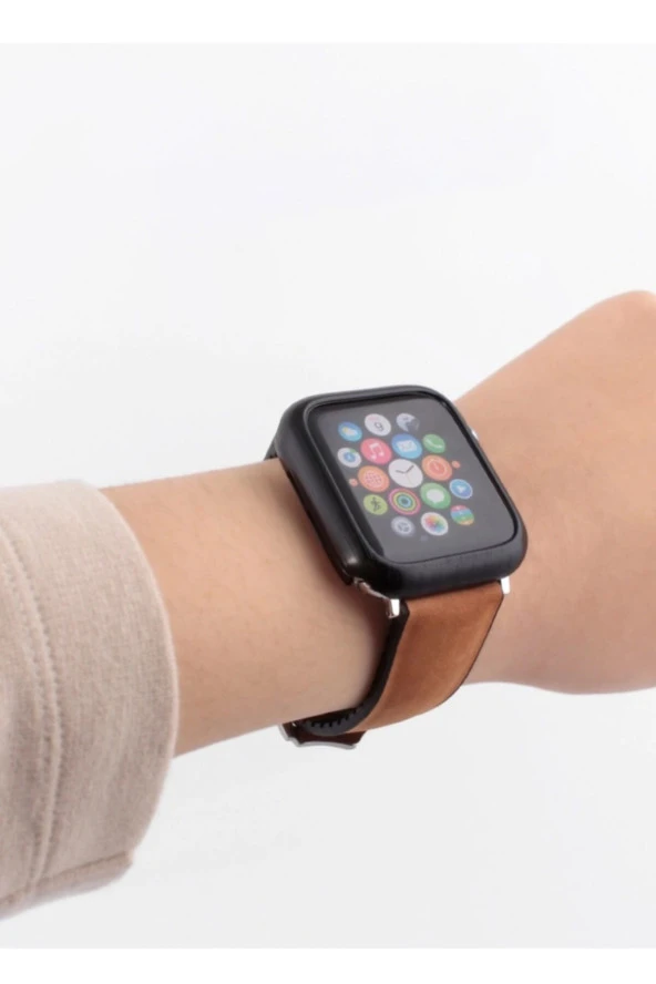 Watch 7 Uyumlu 41mm Için Tpu Çerçeveli Ekran Koruyuculu Ön Çerçeve Kılıf Gümüş - Resim 2