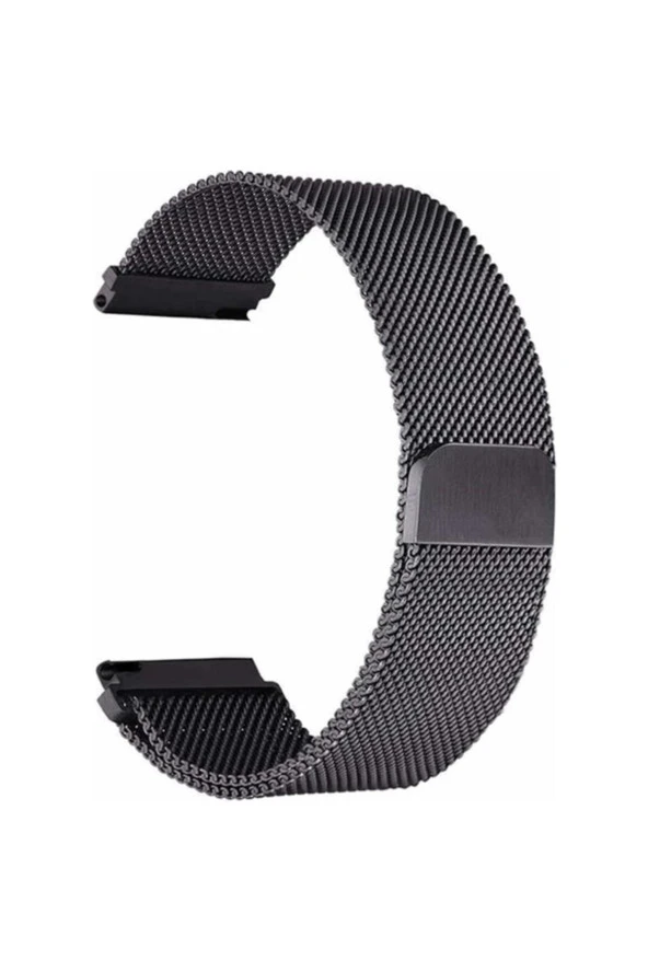 Huawei Watch 3 Pro Uyumlu Kordon Hasır Metal Örgülü Siyah ürün görseli