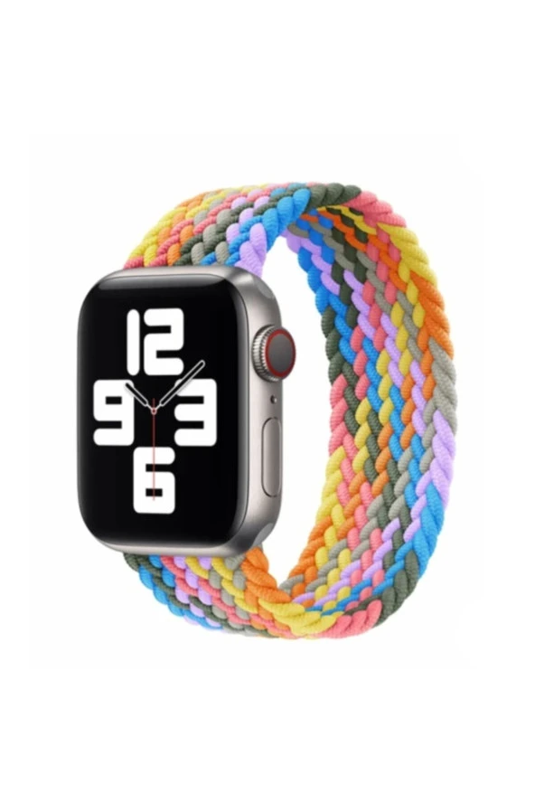 Apple Watch 40mm Uyumlu Kayış Spor Loop Kordon Medium Rainbow Purple