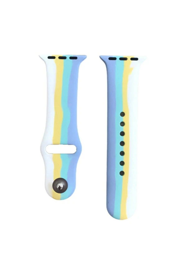 Apple Watch 44mm Uyumlu Kayış Sport Silikon Şeritli Kordon No-5 - 1