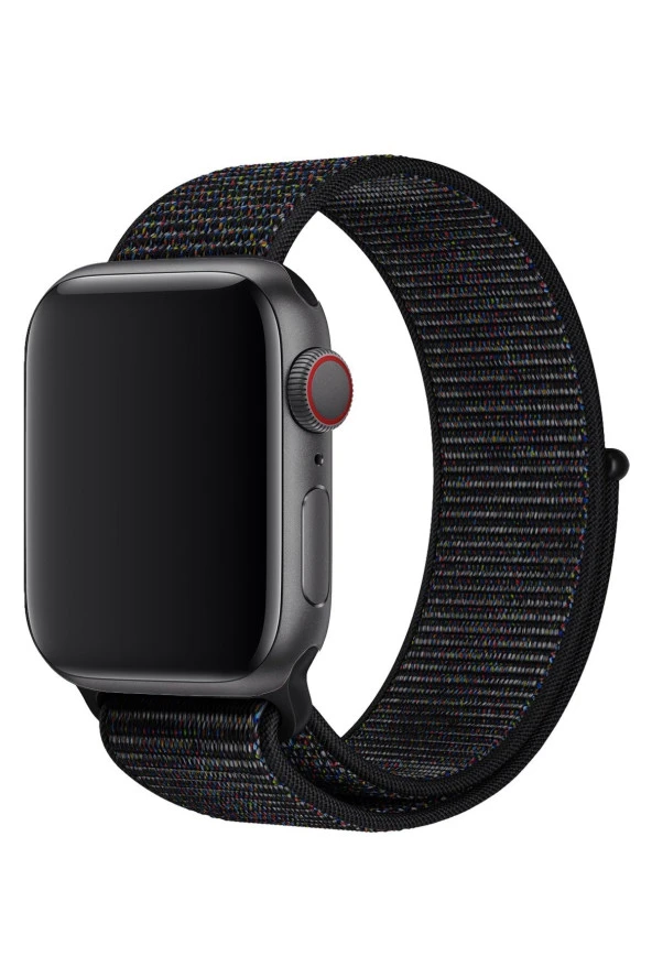 Apple Watch 40mm Uyumlu Kayış Spor Loop Kordon Kırçıllı Siyah