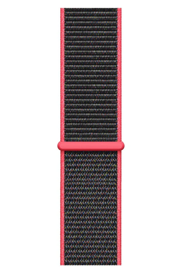 Apple Watch 40mm Uyumlu Kayış Spor Loop Kordon Frambuaz Siyah - Resim 2