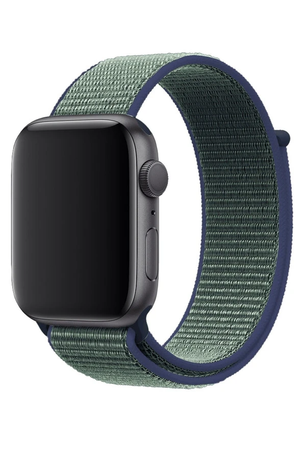 Apple Watch 38mm Uyumlu Kayış Spor Loop Kordon Yeşil Lacivert ürün görseli