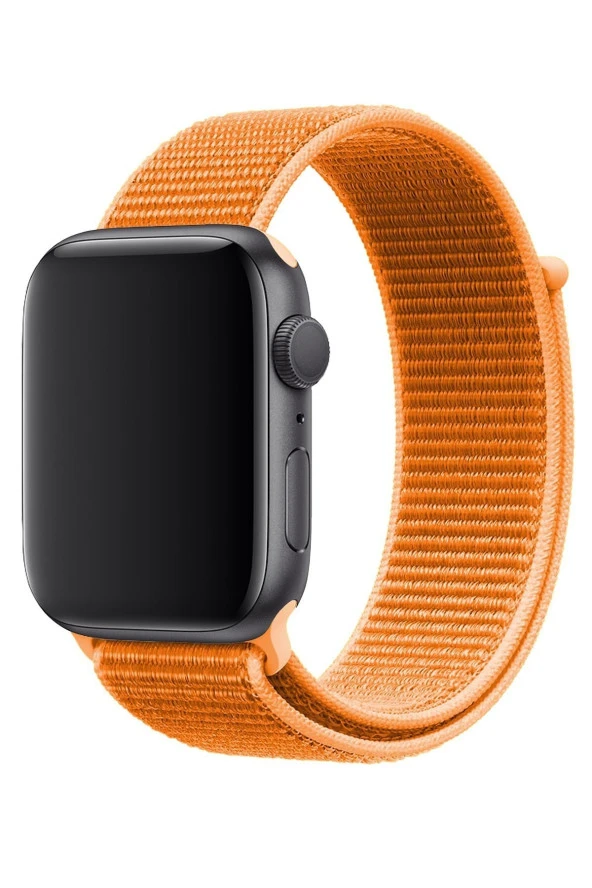 Apple Watch 44mm Uyumlu Kayış Spor Loop Kordon Turuncu