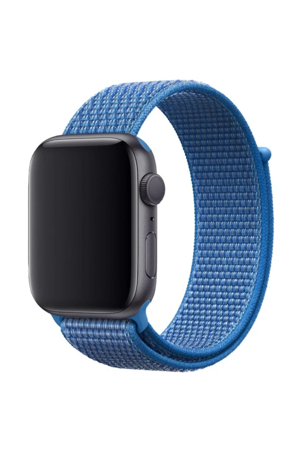 Apple Watch 38mm Uyumlu Kayış Spor Loop Kordon Mavi