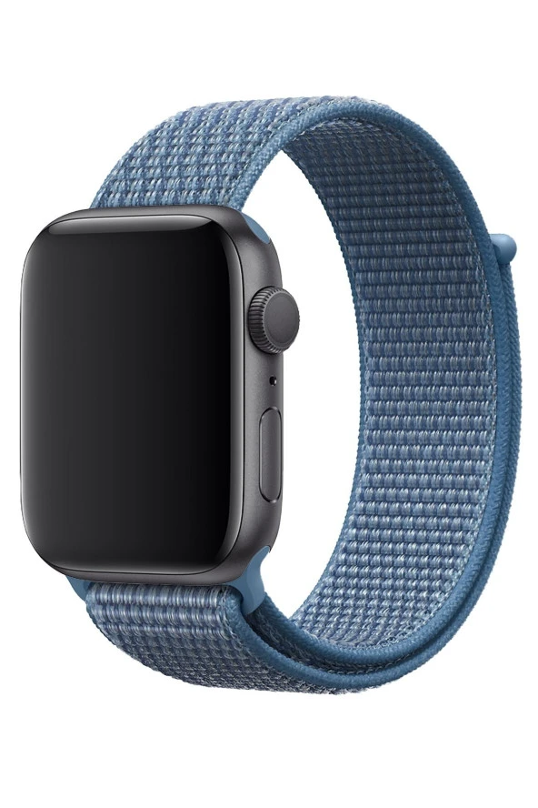 Apple Watch 42mm Uyumlu Kayış Spor Loop Kordon Pastel Mavi