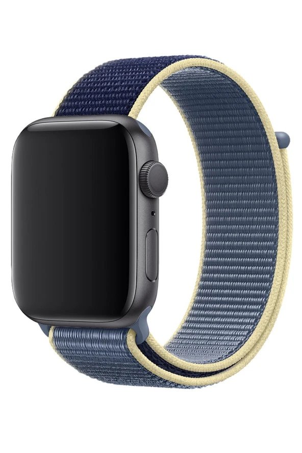 Apple Watch 42mm Uyumlu Kayış Spor Loop Kordon Alaska Mavi