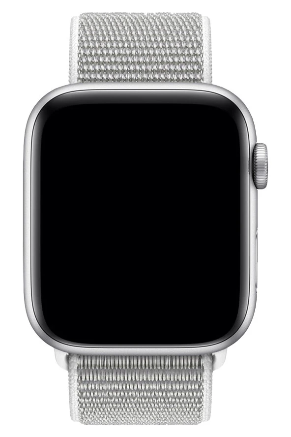 Apple Watch 42mm Uyumlu Kayış Spor Loop Kordon Beyaz-gri - 3
