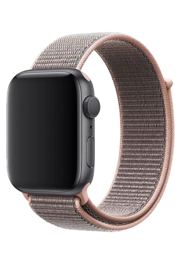 Apple Watch 40mm Uyumlu Kayış Spor Loop Kordon Kum Pembe