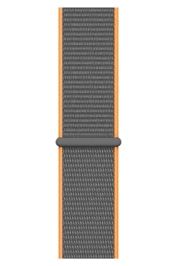 Apple Watch 44 Mm Ile Uyumlu Kayış Spor Loop Kordon Kaya Turuncu - Resim 2