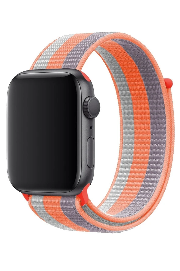 Apple Watch 44mm Uyumlu Kayış Spor Loop Kordon Nota Turuncu ürün görseli