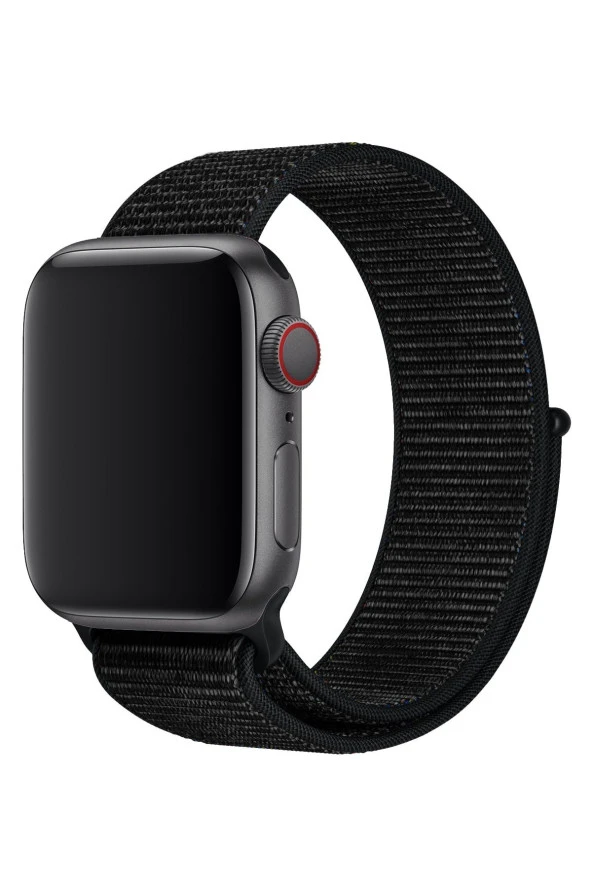 Apple Watch 38mm Uyumlu Kayış Spor Loop Kordon Kırçıllı Siyah - 1