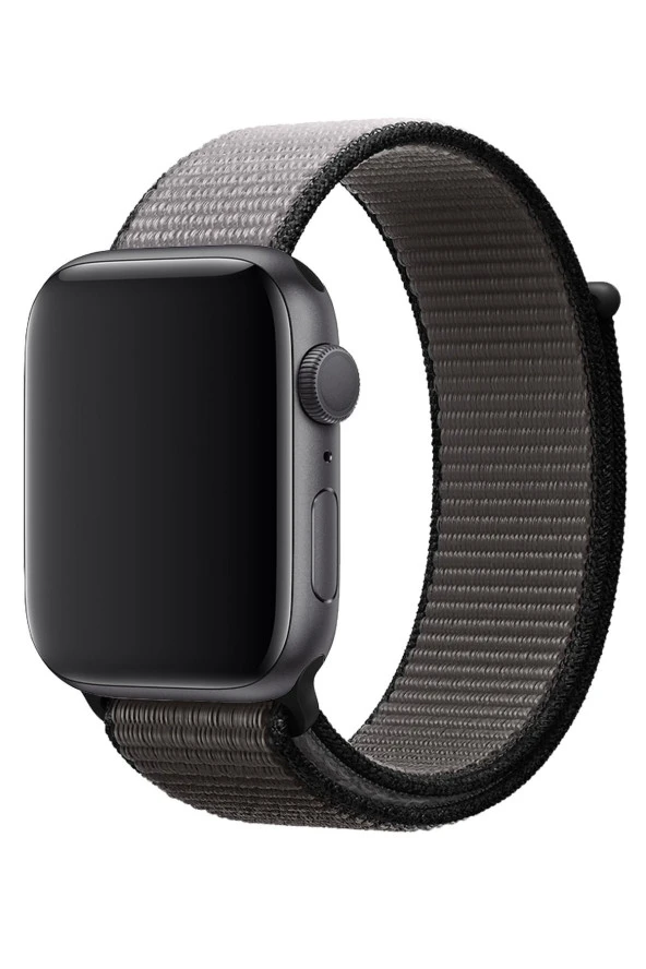 Apple Watch 44mm Uyumlu Kayış Spor Loop Kordon Demir Gri