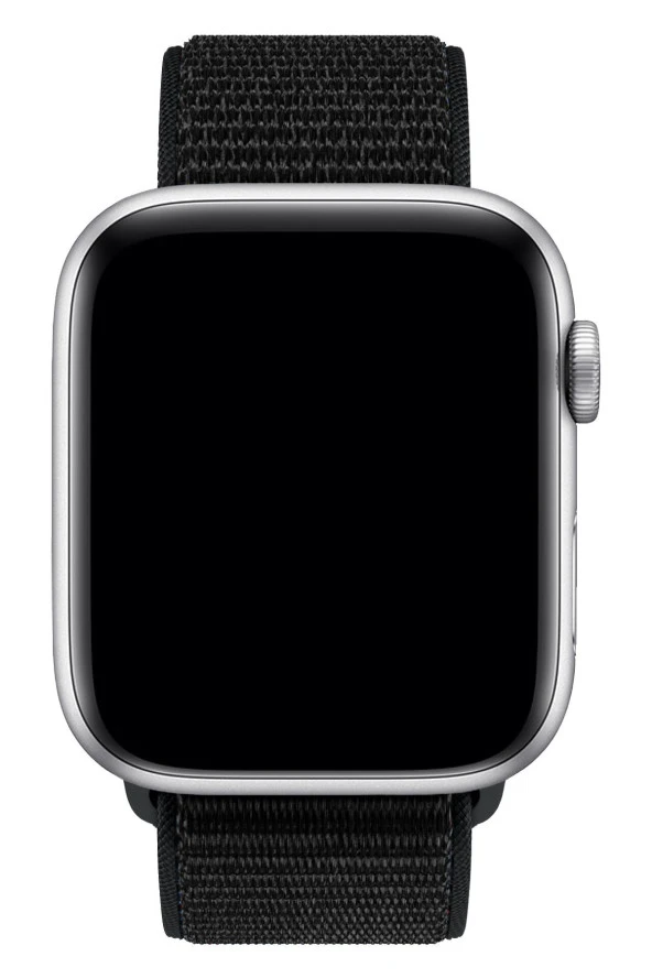 Apple Watch 38mm Uyumlu Kayış Spor Loop Kordon Kırçıllı Siyah - 3