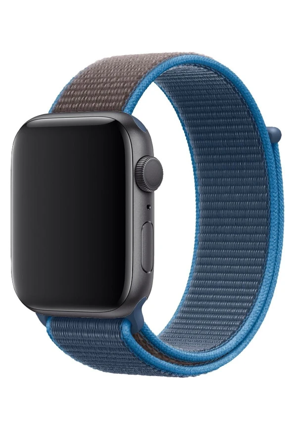 Apple Watch 42 mm Uyumlu Spor Loop Kordon Kaya Mavi