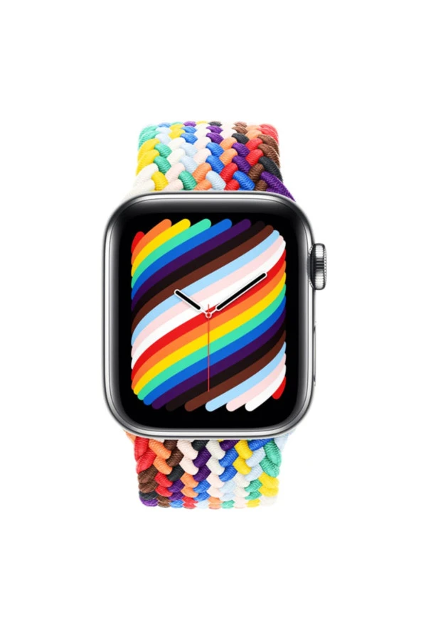 Apple Watch 38mm Rainbow Braid Small Kordon 13cm - Resim 2