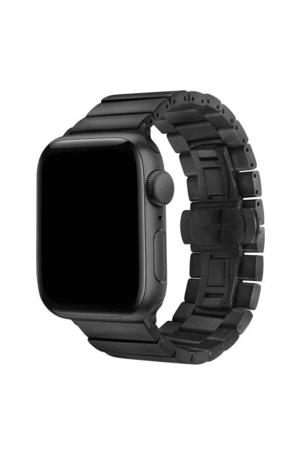 Apple Watch 40mm Metal Arjen Katlamalı Siyah Kordon