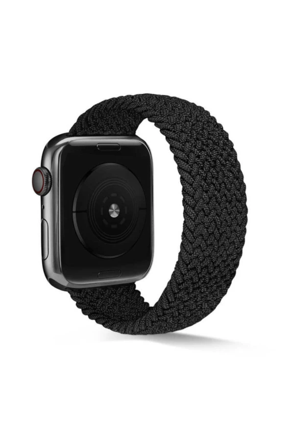 Apple Watch 44mm Knitting Braid Large Kordon Siyah