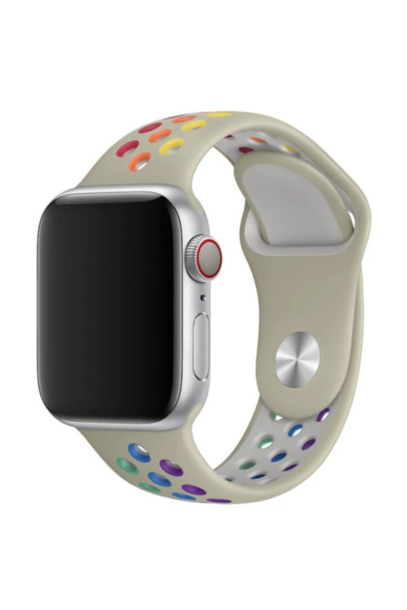 Apple Watch Uyumlu Krem Delikli Spor Kayış 40 mm ürün görseli