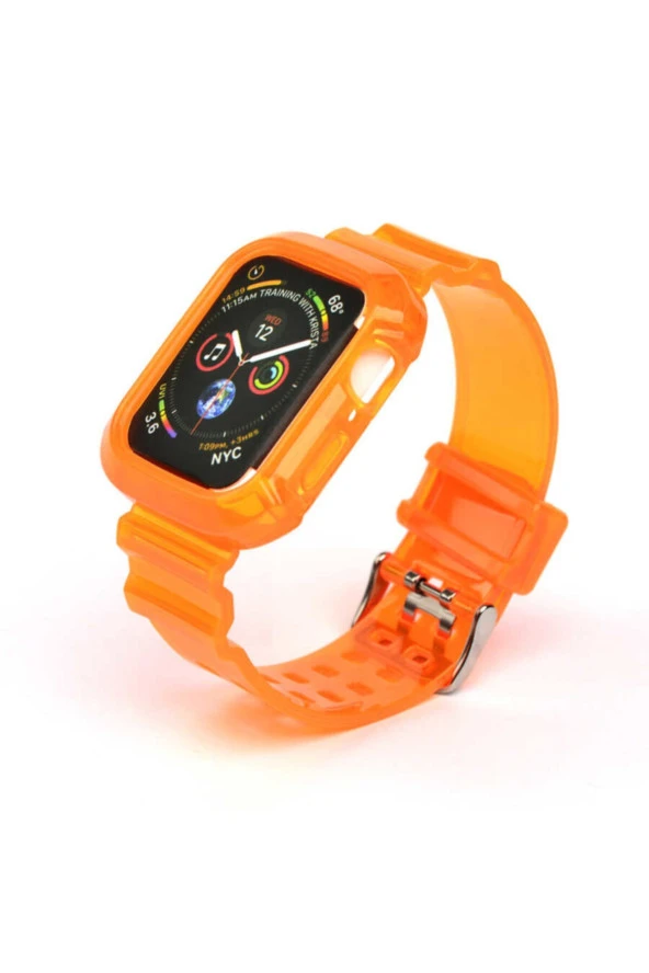 Apple Watch 40mm Serrated Silikon Kordon Turuncu